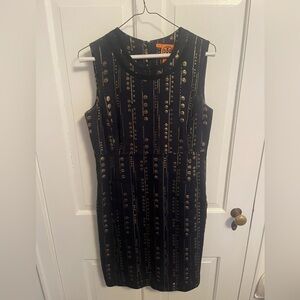 Tory Burch Navy and Gold Mini Dress